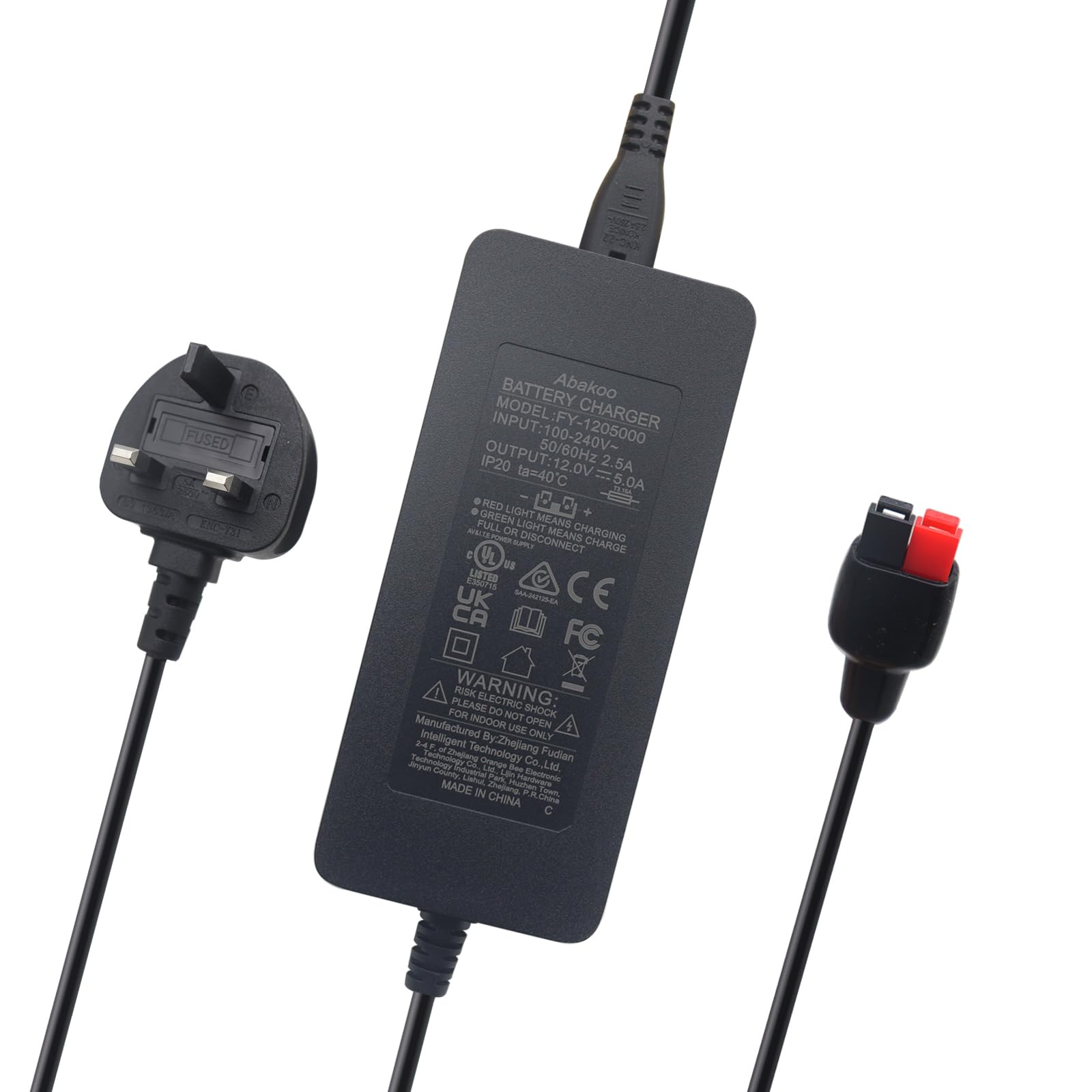 12 Volt 5 Amp Two Stage Golf Battery Charger for MotoCaddy Electric Golf Trolley Batteries with Torberry/Anderson Red/Black Connector