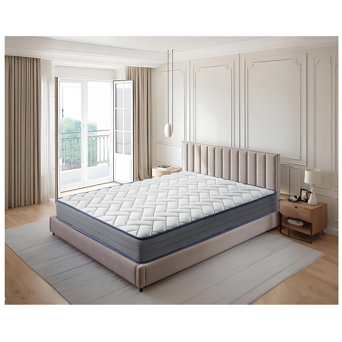 Acomoda Textil – Colchón Viscoelástico Acolchado y Transpirable para Cama Individual y Matrimonio. Colchón Doble Cara Elástico y Adaptable de Alta Densidad con 20 cm de Altura (135x190 cm)