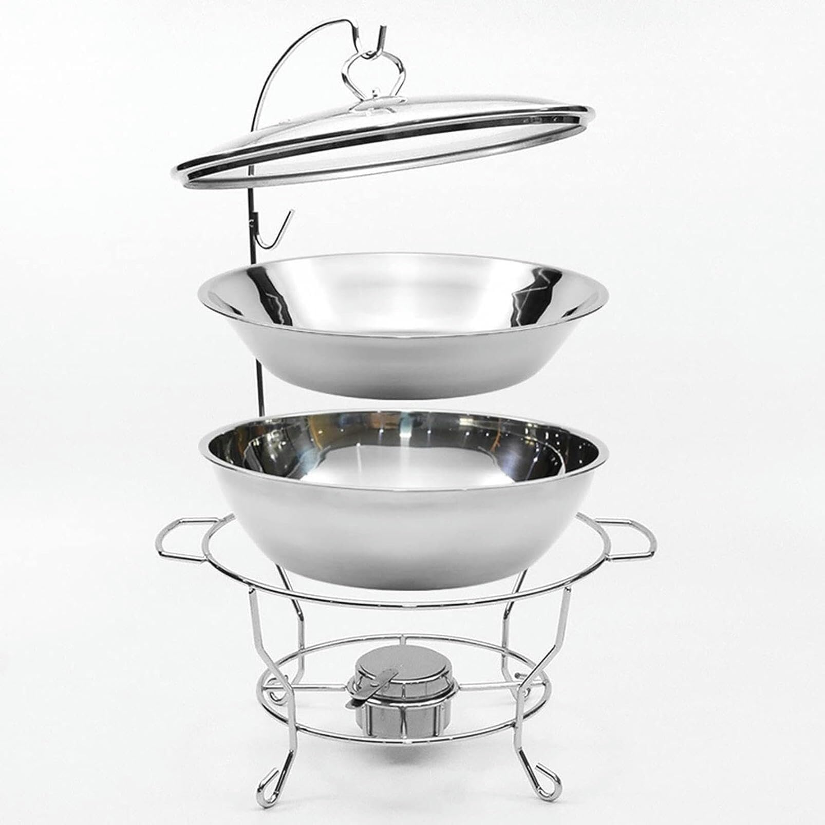 Plat à buffet rectangle 4L avec support pour maintenir vos réceptions au chaud
