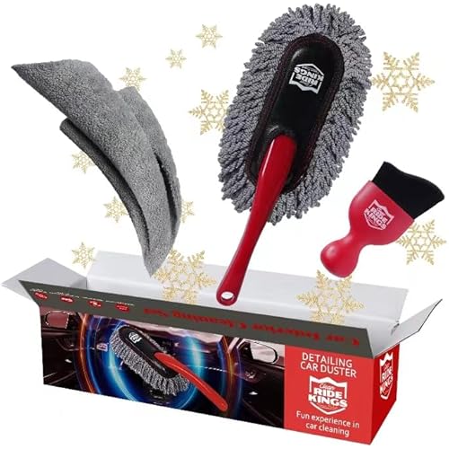 Car Detailing Kit Interior Cleaner(3 Packs),1PC Car Duster Interior Scratch Free，1PC Soft Car Cleaning hair brush,1PC Microfiber Towels for Car Interior/Exterior Cleaning 15.7"x15.7",Detailing Tools