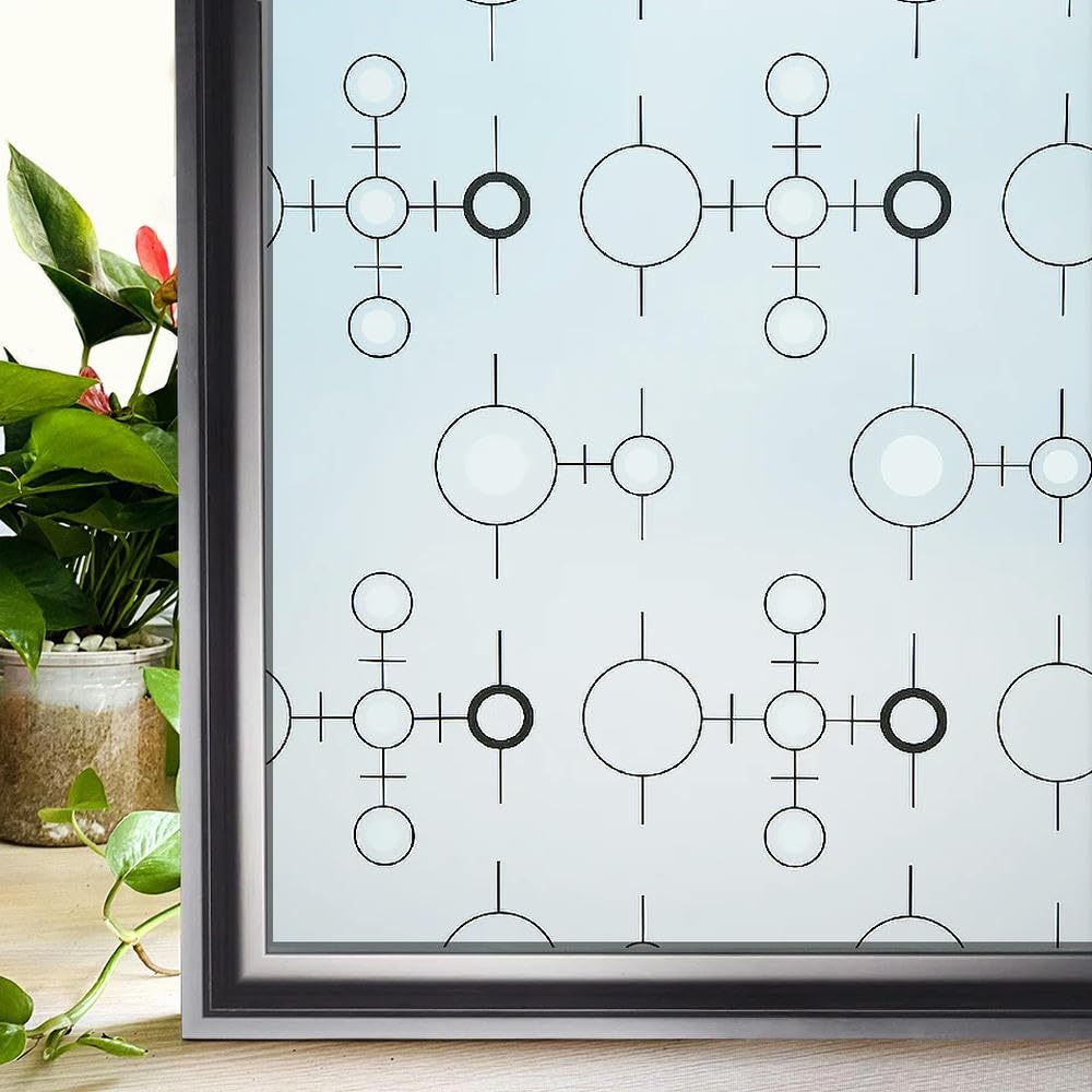 Frosted Stained Glass Privacy Window Film Self Adhesive Heat Control Explosion Proof Removable for Home