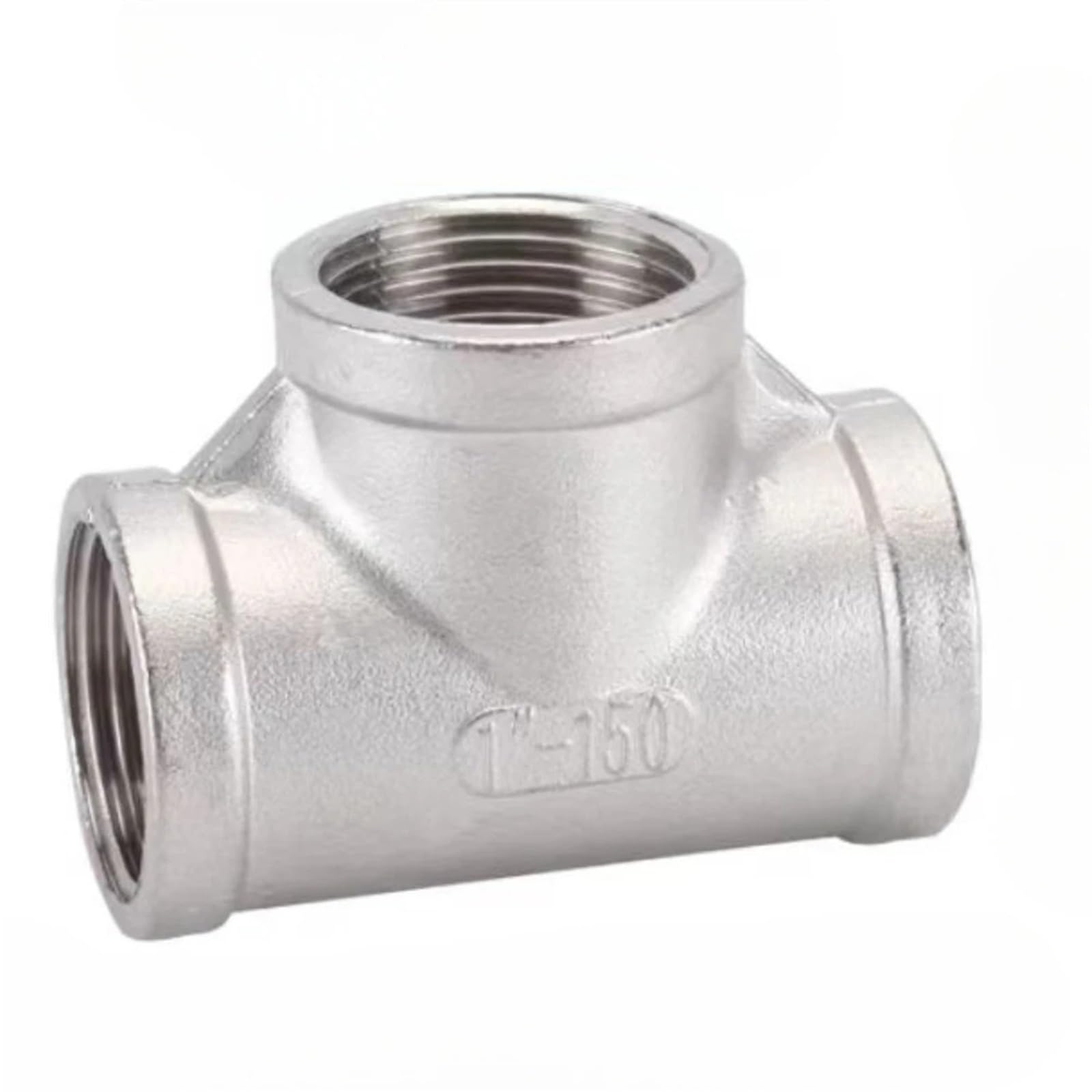 Reductor de Tres vías con Rosca Hembra en T Conector rápido de Tres vías Conector Reductor de tubería de Acero Inoxidable para Juntas de tuberías(DN50 x DN25 x DN50)