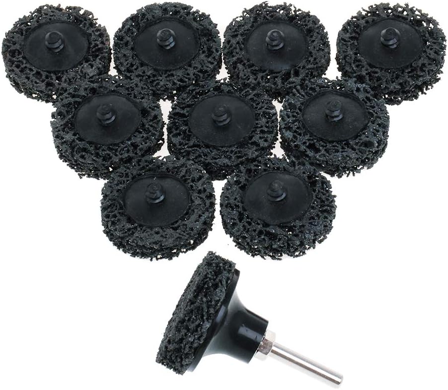 AUTOTOOLHOME 10 Pack Roloc Easy Strip Discs with 2" Pad Holder Abrasive Angel Grinders Clean Tool Removes Rust Striping Paint Cleans Welds