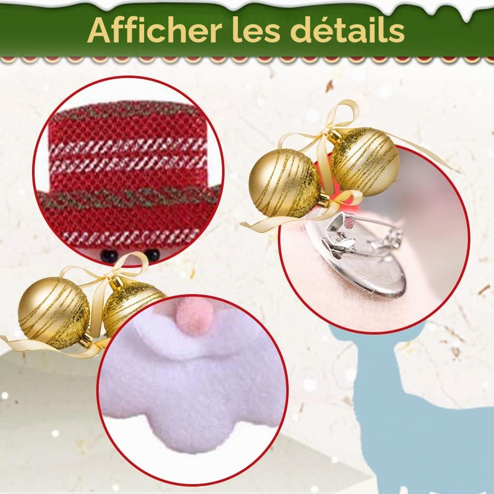 Broches de Noël à LED Broche de Noël Broches de Noël Clignotantes à LED Broche de Noël Broches Broche de Noël Lumineuse LED Broche de Décoration de Noël Épingles de Noël pour Thème de Noël 2 Pièces