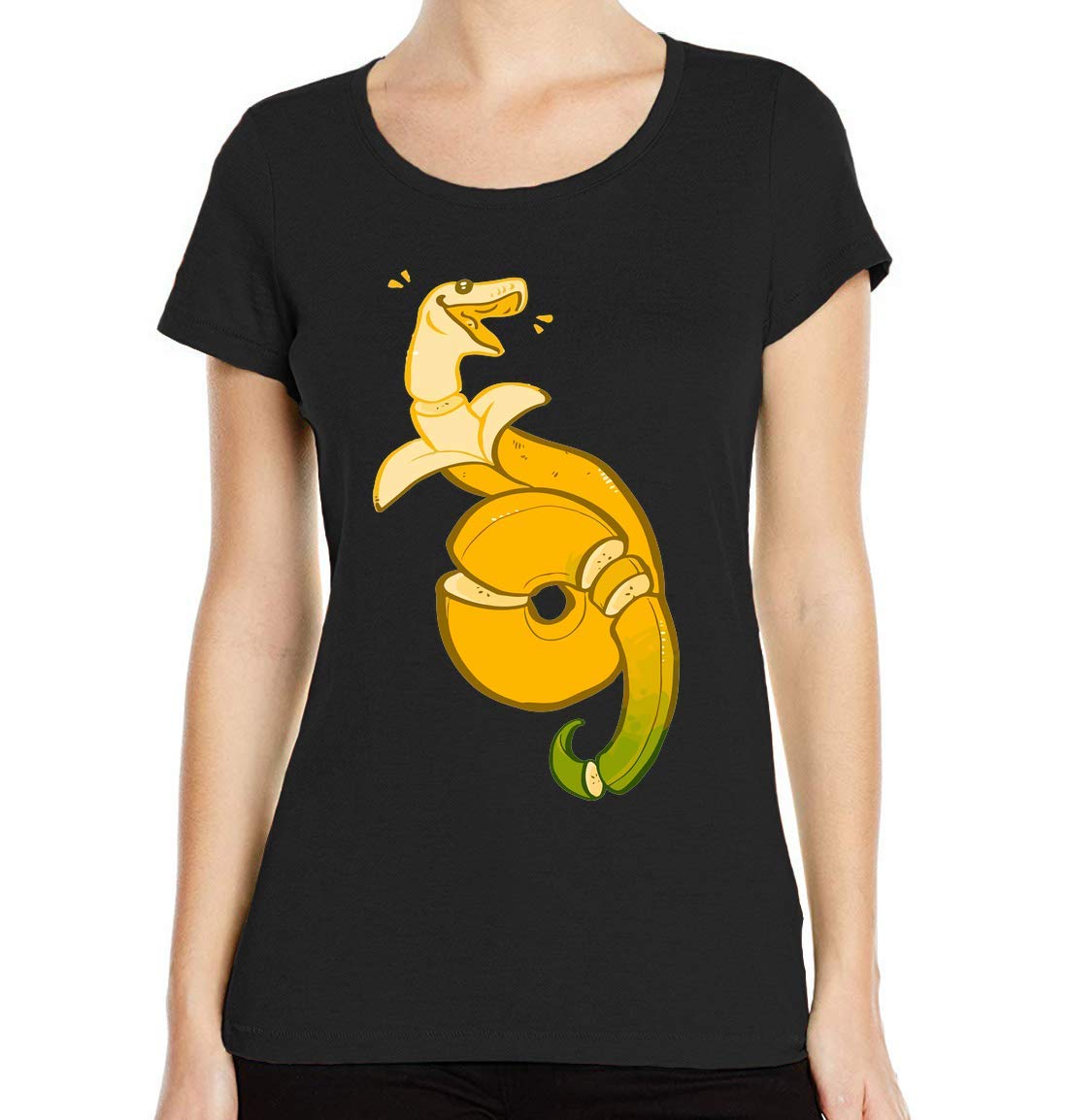 GenericBanana Snake Funny Snek Meme Graphic Crew Neck Women's T-Shirt