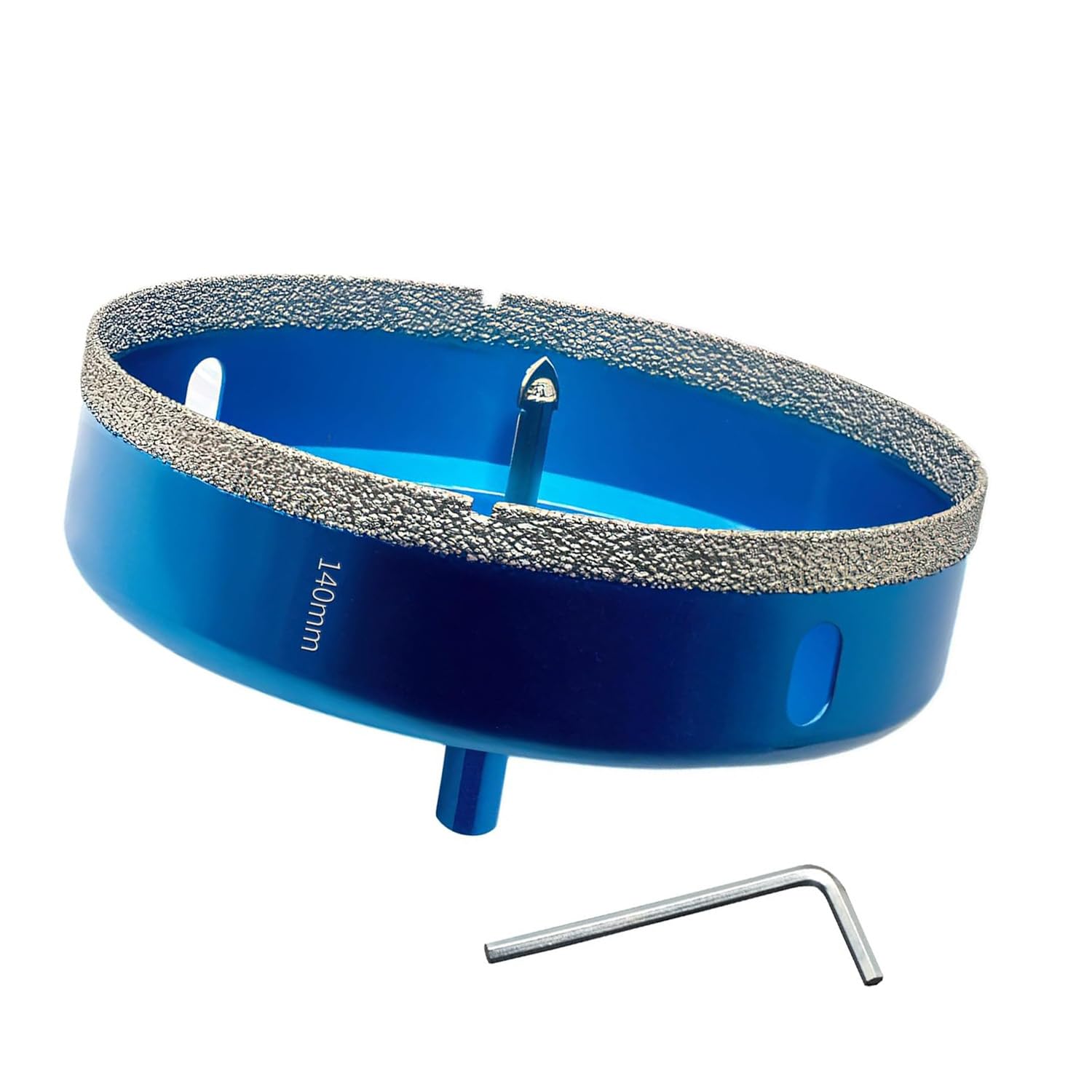 140MM Diamond Hole Saw with Pilot Center Drill Bit,Glass Hole Saw Core Drill Bit with Diamond Surface Coating,Vacuum Brazed Diamond Core Hole Cutter for Tile,Porcelain,Glass