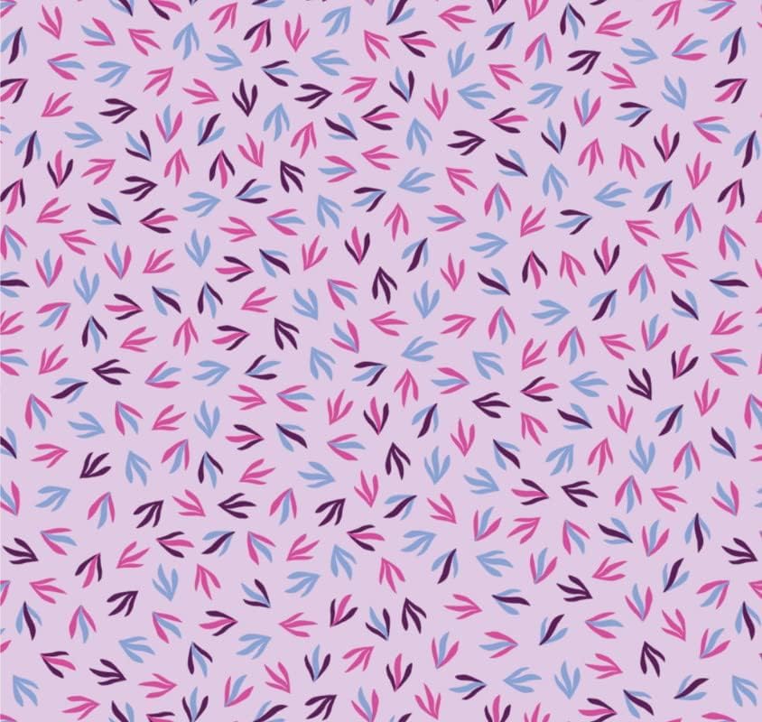 Parrots in Paradise Bethany Salt Falling Petals Fabric by 0.5 Metres 44'' Wide, Lilac Color 100% Cotton Craft Fabric Material for Crafts, Quilting, Sewing, Dressmaking