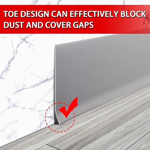 Miniatura 3 de Base de vinilo para pared, moldura de zócalo de 4 pulgadas, flexible, autoadhesiva, base de pared, diseño de pegar y despegar, 4 pulgadas x 60 pies,