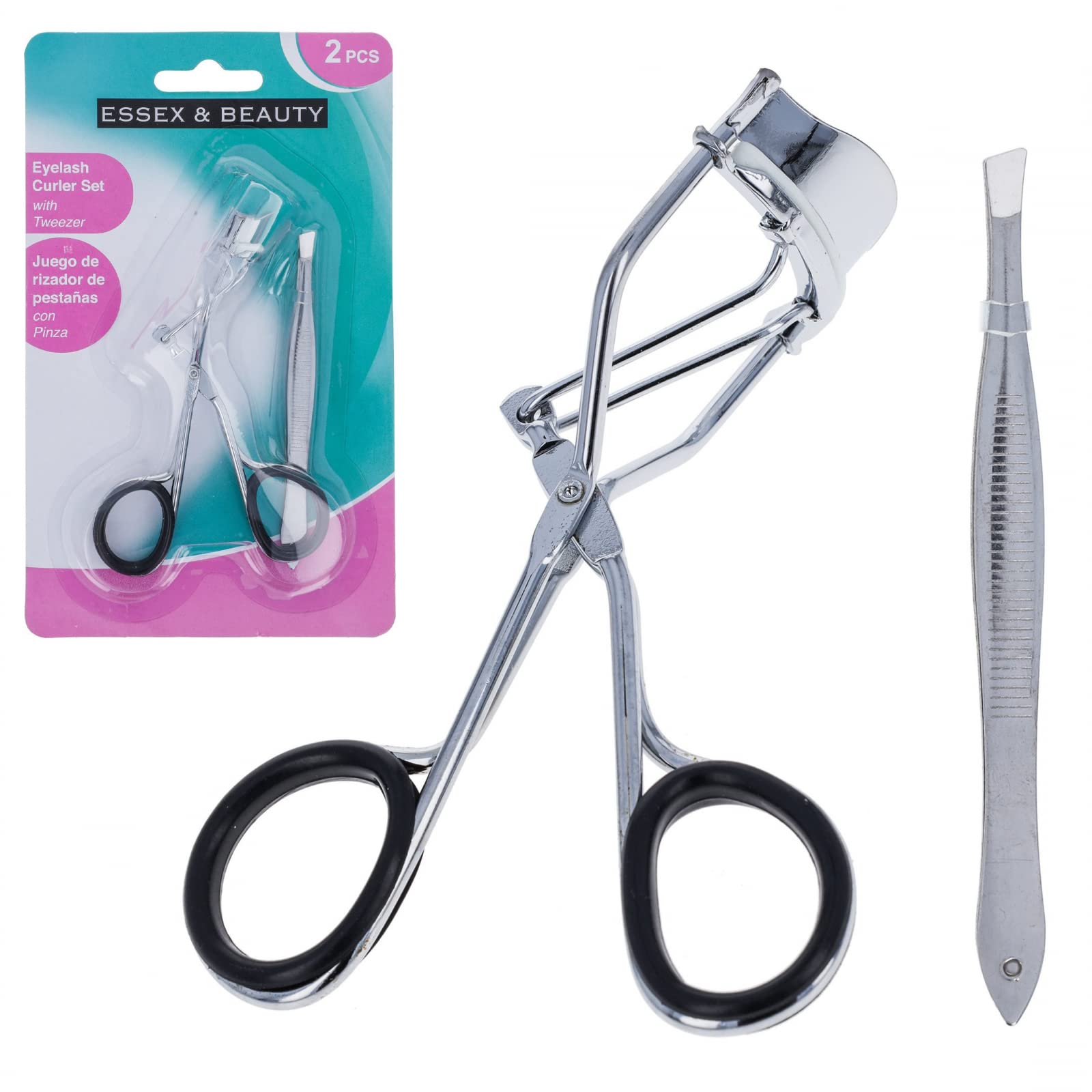 ToolTreaux Eyelash Curler and Tweezer Set Eye Makeup Eyebrow Tool Set - 2pc