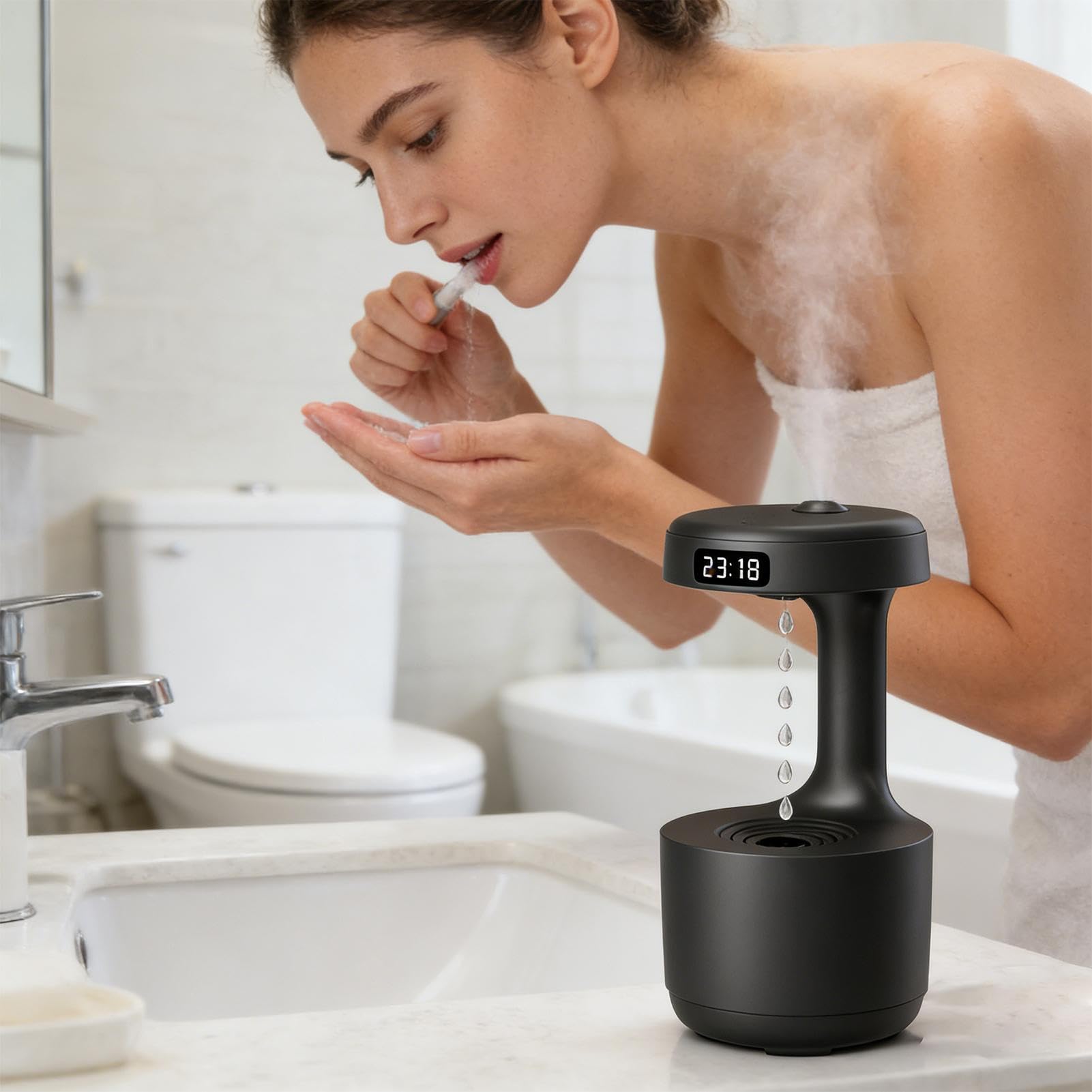 Nawil?acze Powietrza Z Ch?odn? Mg? ? - 800ml Dyfuzor z Ch?odn? Mgie?k? - Nawil?acznik o Deszczu,do Domu Biura Biurka Sypialni Noclegu Hotelu i Mieszkania