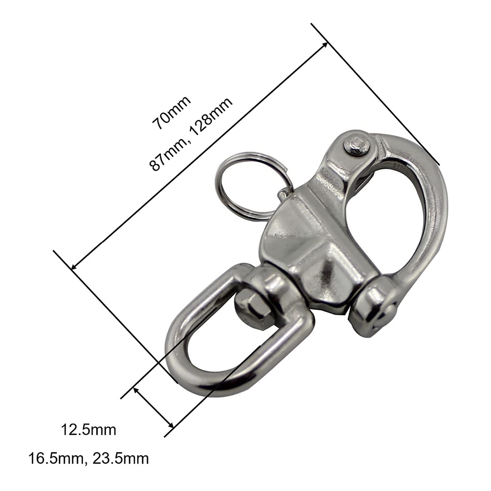 Mousqueton pivotant en Acier Inoxydable Mousqueton pivotant pour Bateau Marin Robuste, Remplacement Domestique