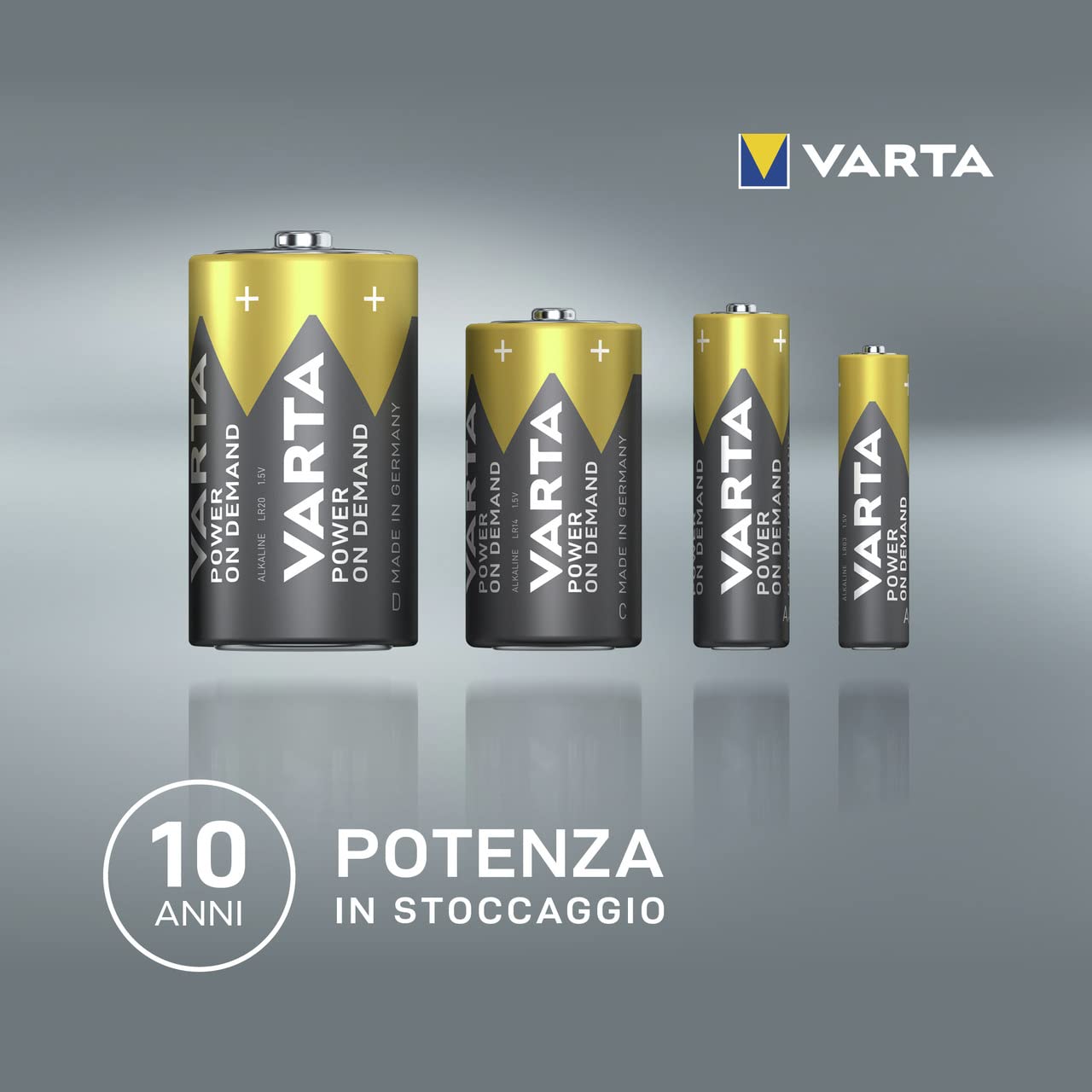 VARTA Batterie 40x AA & 40x AAA, confezione da 80, pile Mix Pack, Power on Demand & Pile AAA, confezione da 40, Industrial Pro, Batterie Alcaline, 1,5V