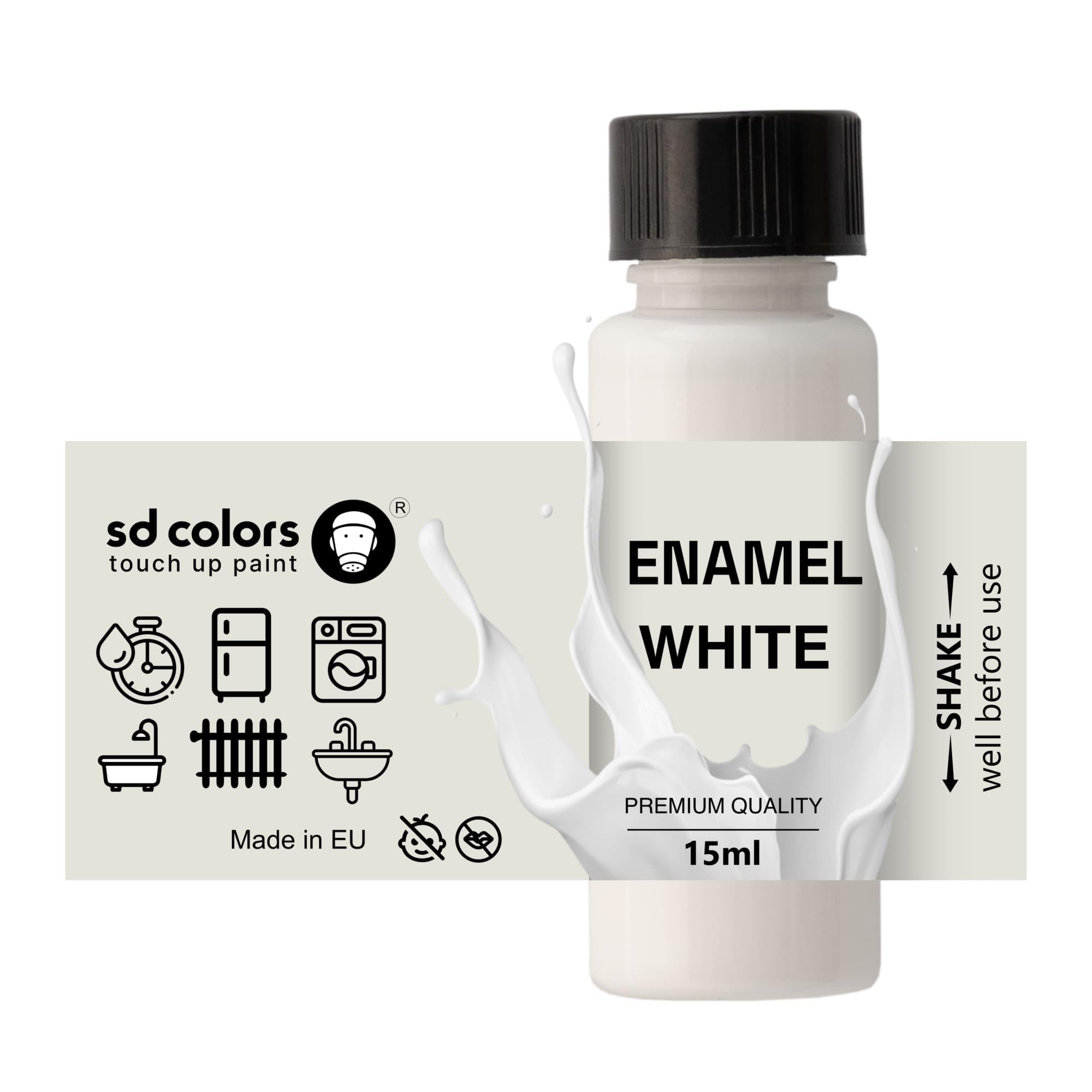 sd colors touch up paint ENAMEL WHITE TOUCH UP PAINT 8ml Quick Drying Compatible with Kitchen Appliances, Bathroom, Shower, Sink, Metal, Radiator, Fridge