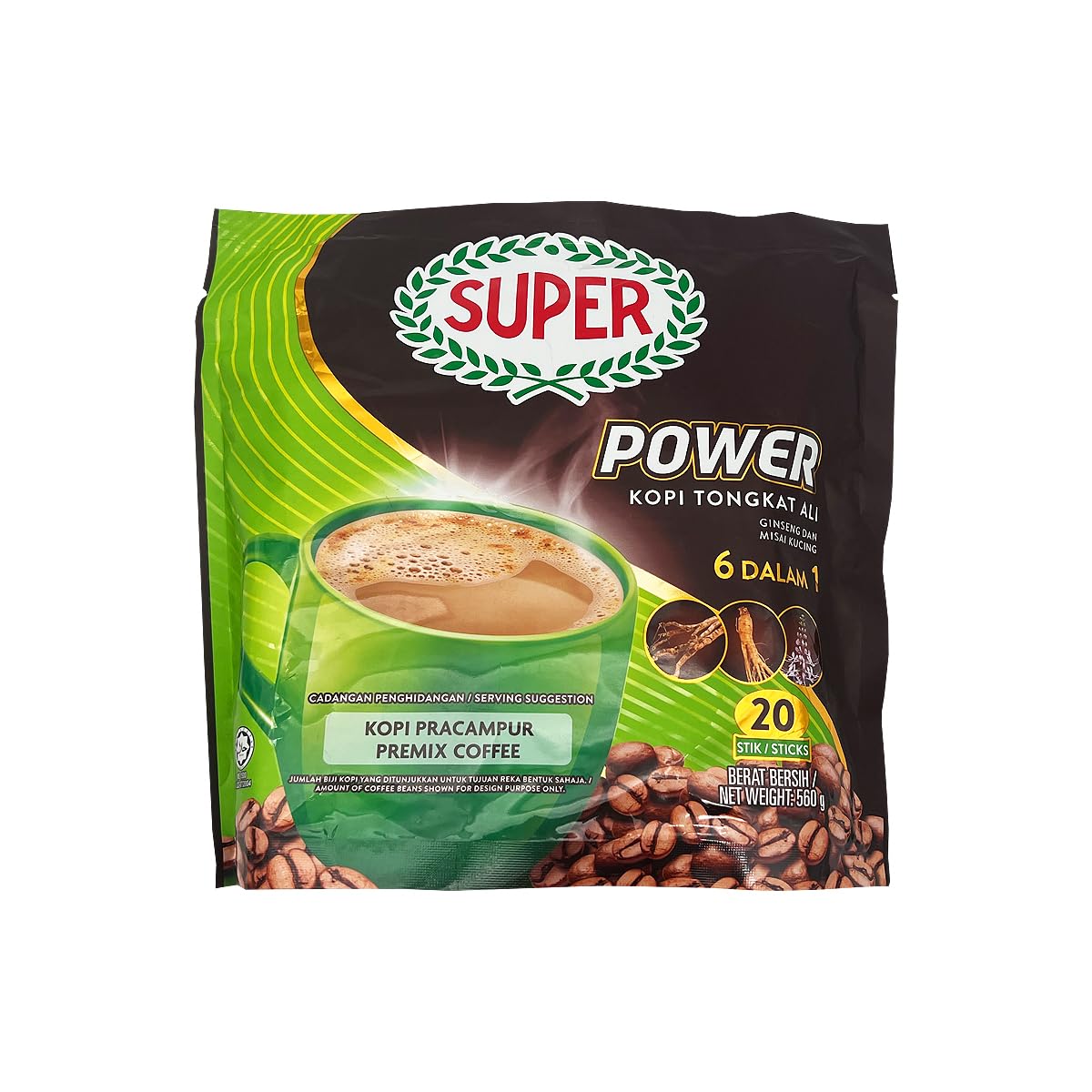 Super Power Coffee 6 In 1 Tongkat Ali Ginseng and Misai Kucing