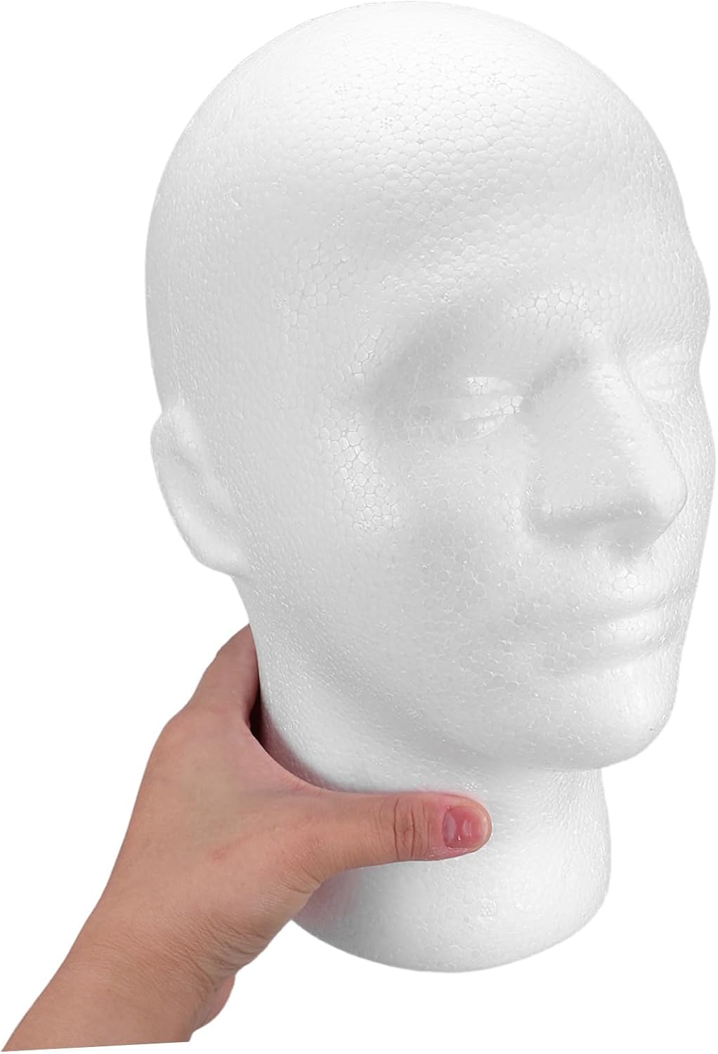 Male Foam Mannequin Head 2pcs White Wig Holder Display Stand for Hats Scarves Jewelry Salon Hair Styling Training Model