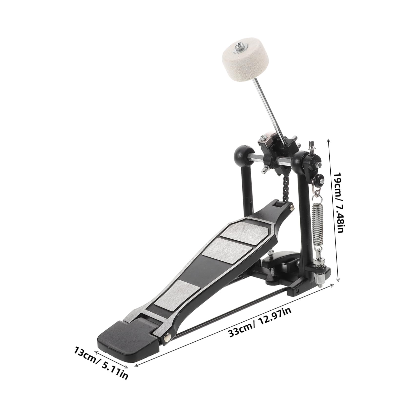 Milisten Bass Drum Kit Pedal Replacement Parts Aluminum Alloy Drum Practice Pedal with Fast Movement