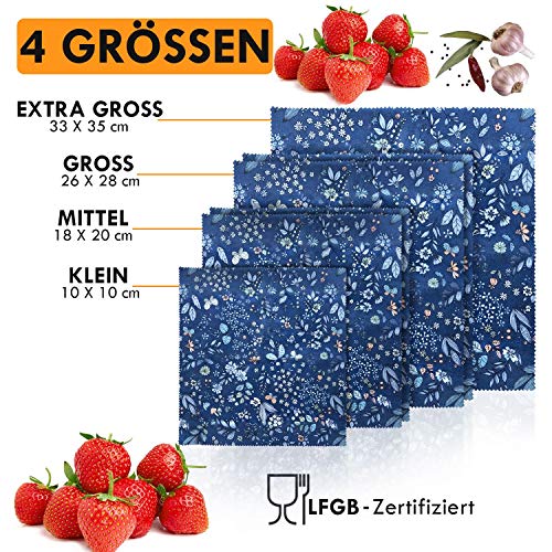 Foto von Bienenwachstücher für Lebensmittel I Wiederverwendbare Wachstücher I Beeswax Wrap I Bienenwachstuch I Frischhaltefolie wiederverwendbar I Plastikfreie Produkte I Wachstuch I Wachspapier Zero Waste