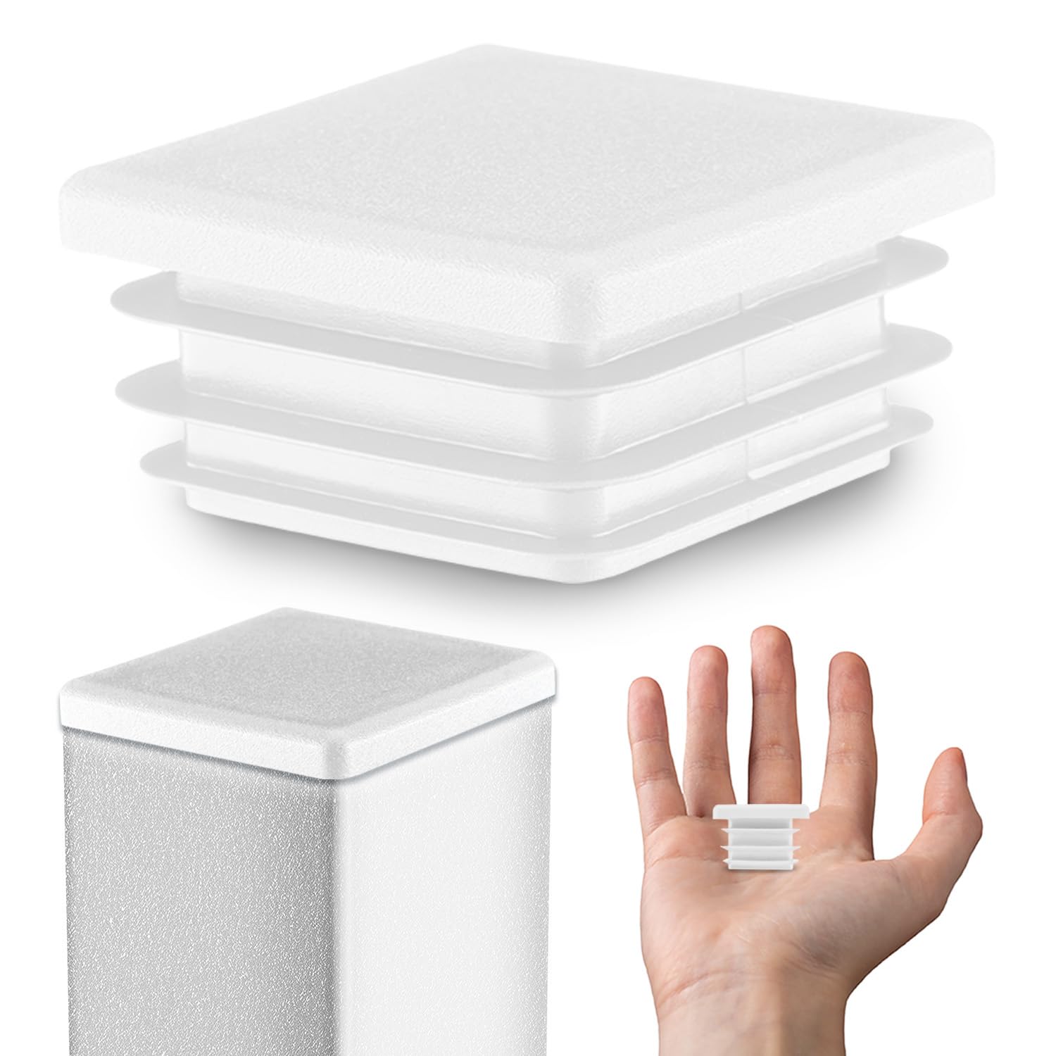 Emfa White Lamellar Plugs End Caps For Square Pipe 12X12 Mm 1 Pcs. Ral 9010 Plastic End Caps 1,2X1,2 Cm ®