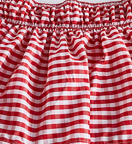 Liveinu Three Sides Wrap Around Ruffled Bed Skirt,15 Inch Drop Easy To Put On Bedskirt Elastic Dust Ruffle Bed Frame Cover For Twin, Queen,King And Full Size Beds Gingham Blue King #TOP3