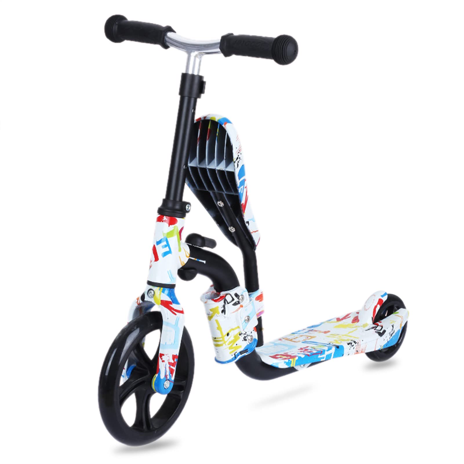 VOUVOU 2 in 1 Scooter and Balance Bike for Kids Big Wheels Scooter Folding Kick Scooter for Toddlers 3-12 Year with Adjustable Height and Seat Lightweight Scooter