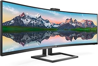 Philips Monitors 499P9H, 49″, Curved 1800R, SuperWide, 70Hz, VA, AdaptiveSync (5120×1440, 450cd/m, HDMI 2×2.0, Displayport 1×1.4), negro