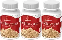 Isoflavona 60 Cápsulas – Suplemento Natural para Equilíbrio Hormonal Feminino, Alívio dos Sintomas da Menopausa e TPM, Rico em Isoflavonas da Soja, Vegano e Sem Glúten (Kit 3)