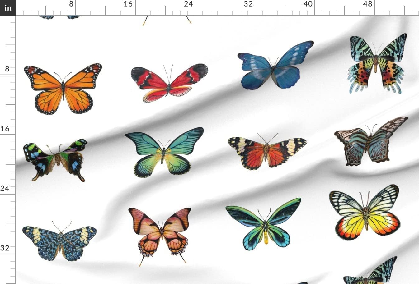 Spoonflower Fabric - Large Butterflies Art Butterfly Colorful Painting Nature Bugs Printed on Minky Fabric by The Yard - Sewing Baby Blankets Quilt Backing Plush