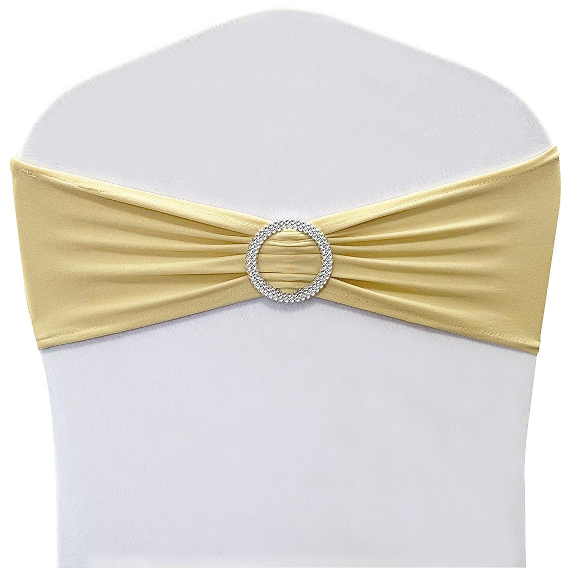 Spandex Chair Sashes Bands, Champagne New, 30PCS