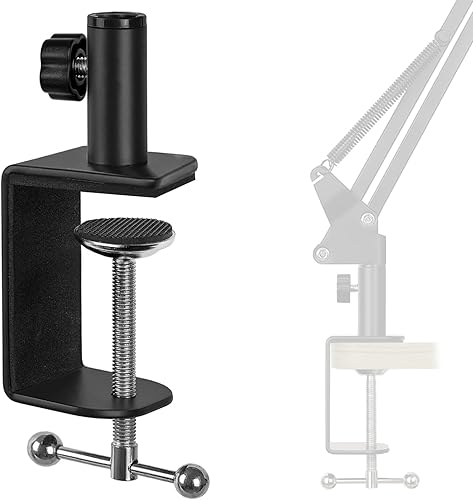 Abrazadera de montaje de mesa de metal resistente, abrazadera de escritorio de metal para soporte de brazo de micrófono, abrazadera C de micrófono