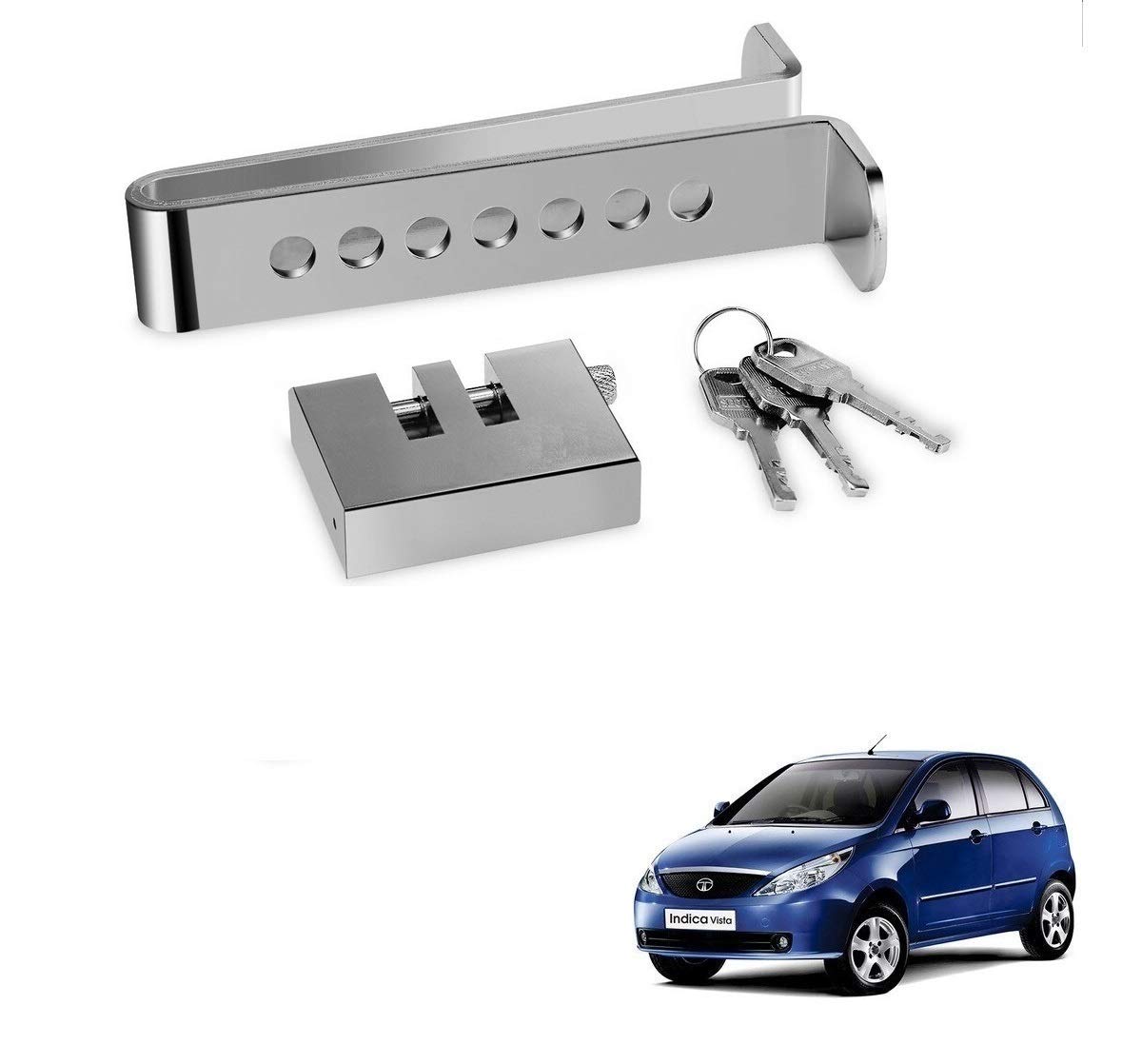 Kozdiko Car Stainless Steel Pedal Lock Rod or for Brake Clutch Throttle Adjustable Anti Theft Security Lock System for Tata Indica Vista