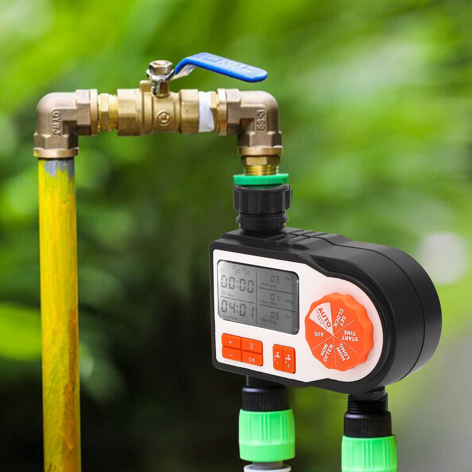 Timer per Irrigatore, Display LCD Timer Elettronico per Irrigazione da Giardino Regolatore di Irrigazione per Irrigazione Automatica per Serra da Cortile per Terreni Agricoli