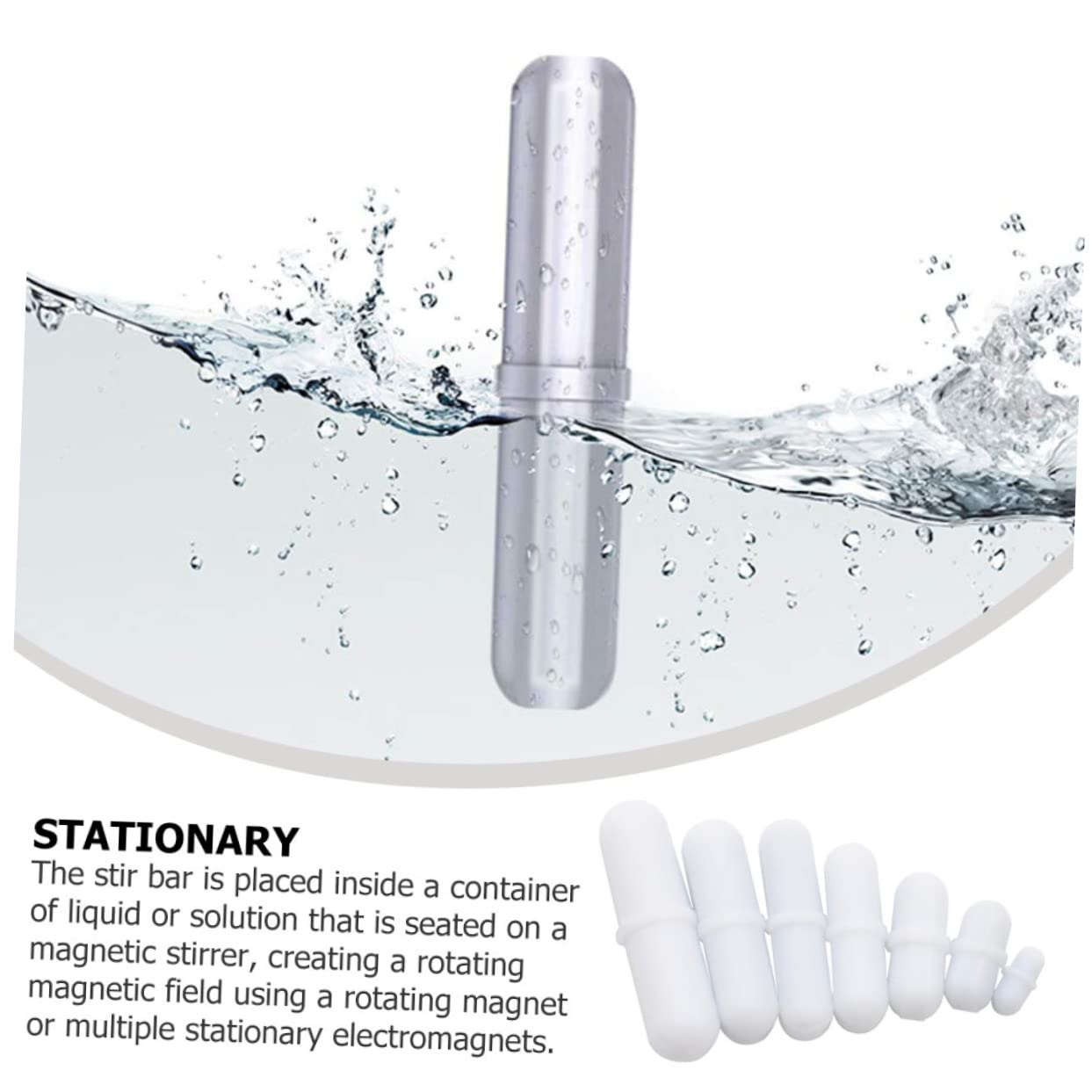 TOPBATHY 7 Pièces Barres de Mélange Magnétique Ptfe Agitateur Corrosion pour Laboratoire Accessoires de Mélange pour Flacons et Récipients