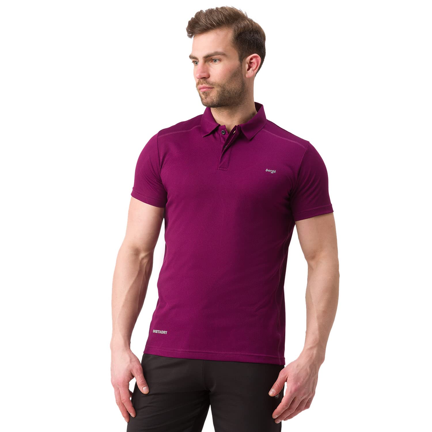 berge’ Mens Polyester Dry Fit Collar Polo Tshirts for Men, Quick Drying & Breathable Fabric, Gym Wear Tees & Workout Tops|Collar Tshirt for Men|Slim Fit Half Sleeve Tshirt|Polo Neck Tshirts