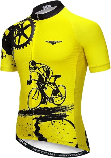 Amazon.com: Maillot de ciclismo para hombre, camiseta de bicicleta, ropa de  carreras de montaña, camiseta de verano, color amarillo : Ropa, Zapatos y  Joyería