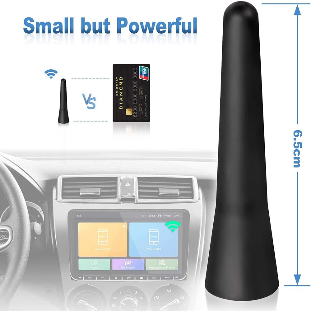 Mini Antenna Corta per Suzuki Swift SX4 Vitara Jimny S-Cross, Antenna Tetto con 3 Viti M4/M5/M6, per Ricezione Radio FM/AM Forte Funzione di Ricezione