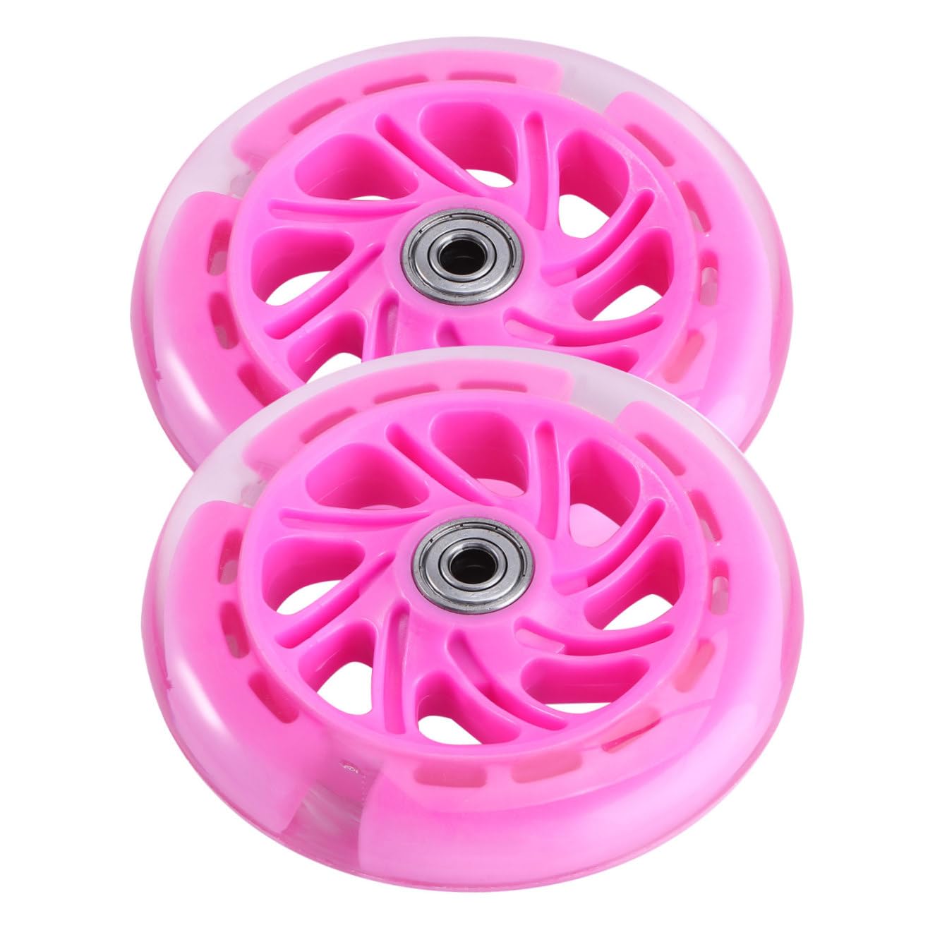Zerodeko Ruedas de Repuesto para Scooter de Pu Iluminadas de Alta Elasticidad Buena Estabilidad y Larga Duración para Uso en Carreteras y Plazas, Paquete de 2 Piezas
