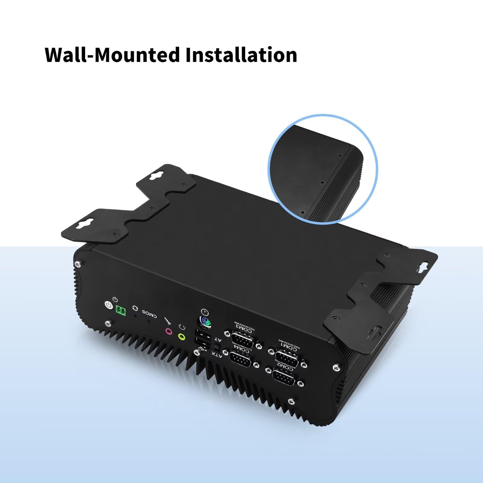 Industrie PC Fanless Mini PC Core i7-7560U, DDR4 8GB RAM 256GB SSD, Barebone, 4RS232/422/485COM, 2Gigabit LAN, HD+VGA, Fanless Industrial Fanless Embedded Auto Power On
