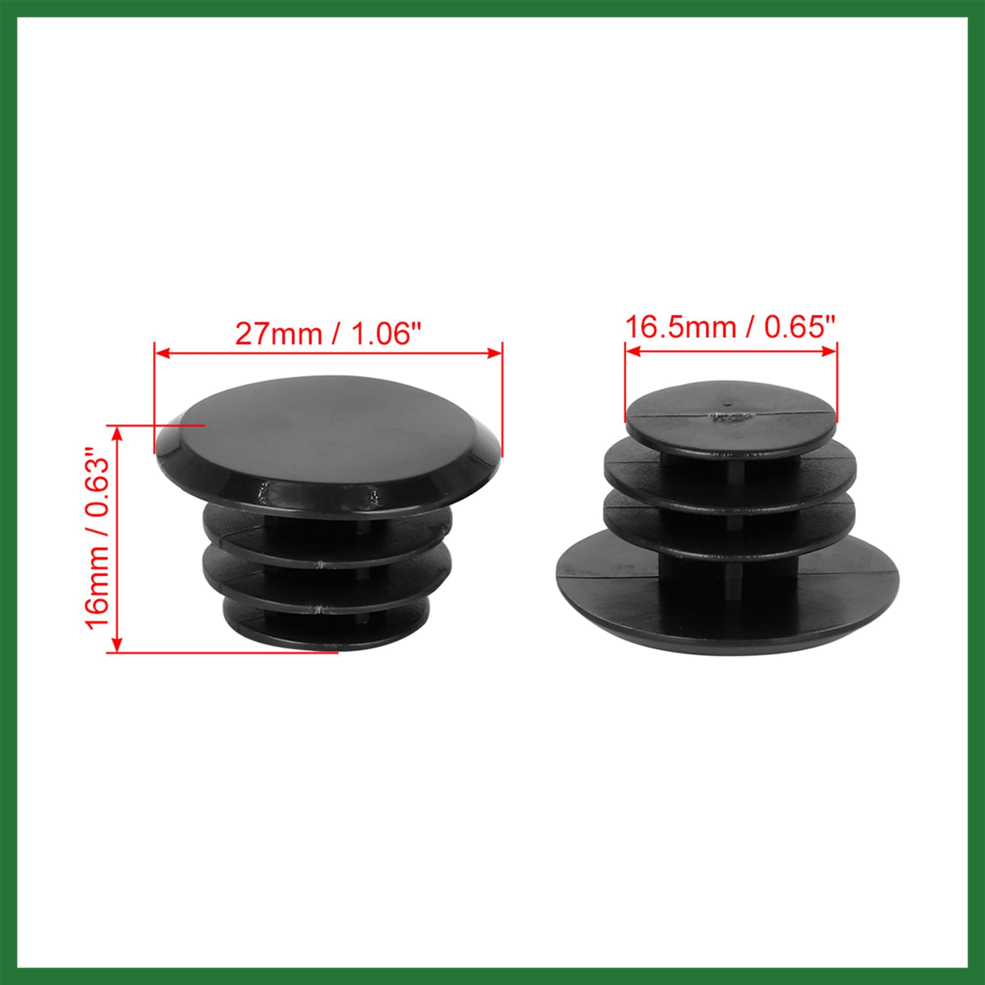 Motoforti 6pcs Bike Handlebar Bar Plastic End Plugs Caps Locking Grip Black Long-lasting - Image 3