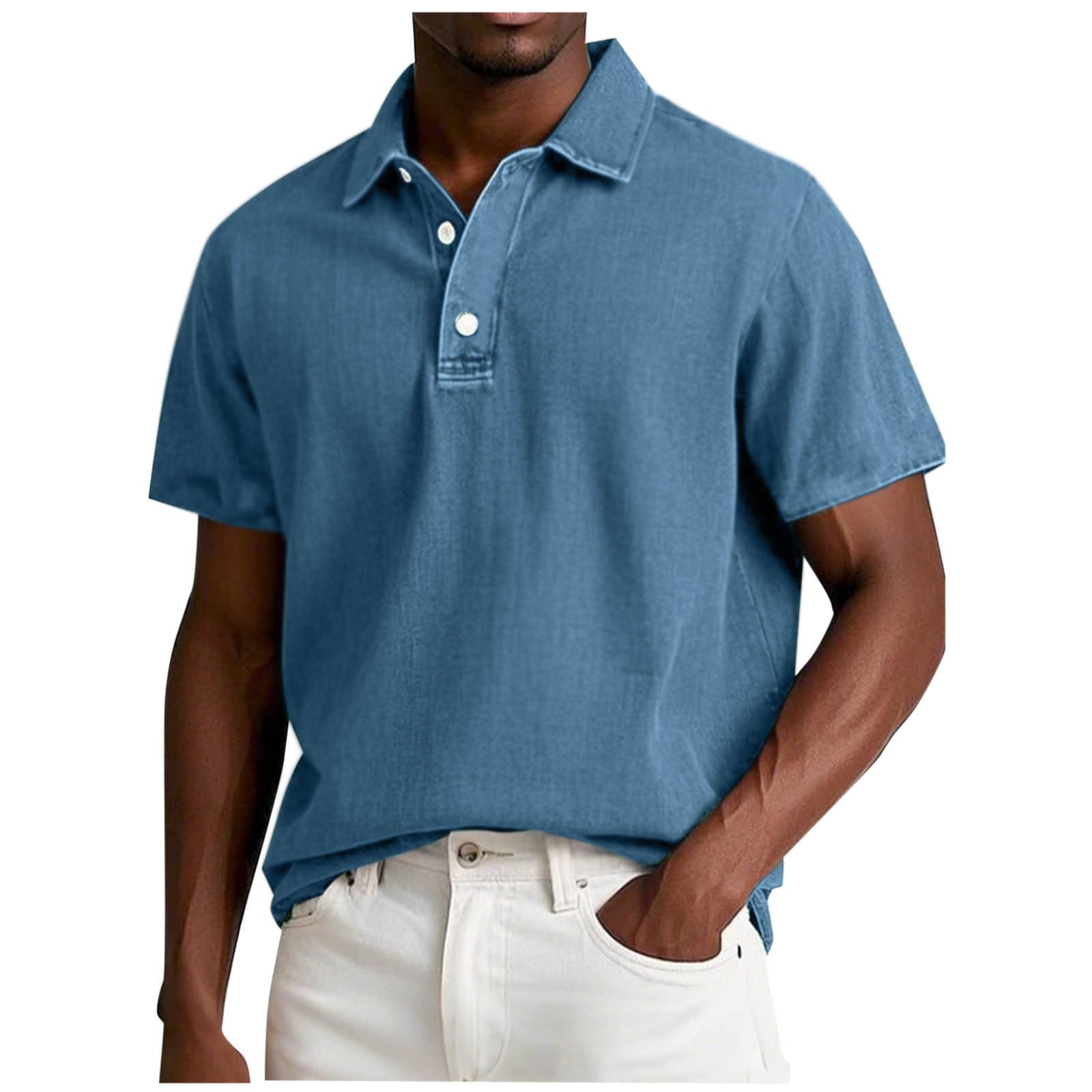 Polo de manga corta para hombre con botones, tallas grandes, para tiempo libre, verano, monocolor, camiseta de tenis de corte ancho, camiseta de tenis para exteriores