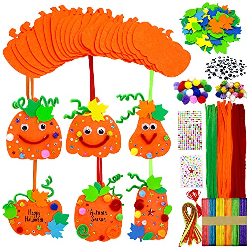 30 Set Halloween Crafts for Kids Foam Pumpkin for Crafts Decorations Fall Crafts for Kids Halloween Thanksgiving Art Craft Decorations