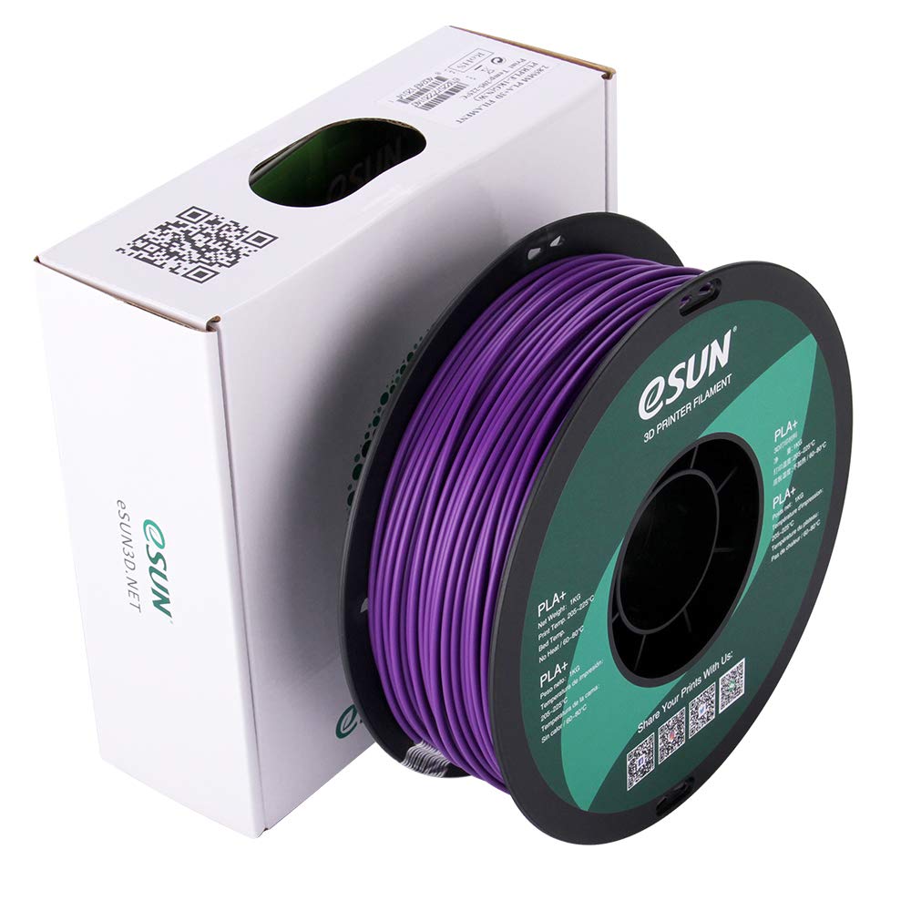 eSUN 3mm Purple PLA PRO (PLA+) 3D Printer Filament 1KG Spool (2.2lbs), Actual Diameter 2.85mm +/- 0.05mm, Purple, (Pantone 268C), for 3mm/2.85mm Printers only