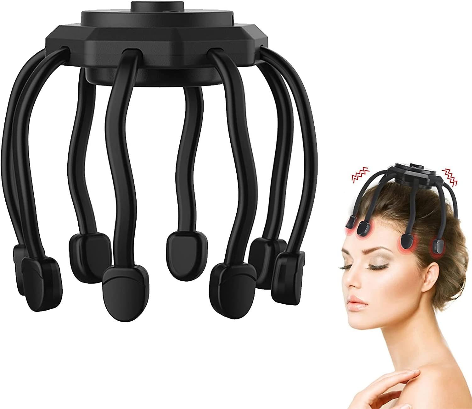 Waafy Head Massager Vibration Machine,Portable Automatic Electric Rechargeable Handfree Octopus Massage with 3 Vibration Mode for Relaxation Stress Headache Pain Relief (B0D8MTVX7Q) Amazon Price History, Amazon Price Tracker