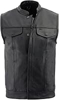 Vista 58 de Milwaukee Leather Chaleco de cuero premium para motociclista estilo club para hombre LKM SH