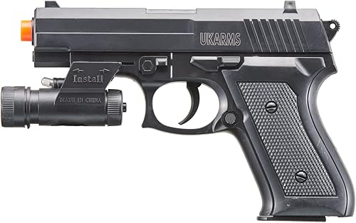 UKARMS UK Arms V1918A - Pistola de aire con resorte y luz (color negro)