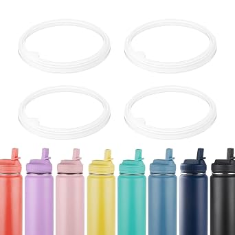 BOSORIO 4 Pack Gaskets Compatible with TAKEYA Actives Straw Lid Water Bottle 14oz 16oz 18oz 22oz 24oz 32oz 40oz, Replacement Rubber Seals Part for Straw LidNot for Spout Lid