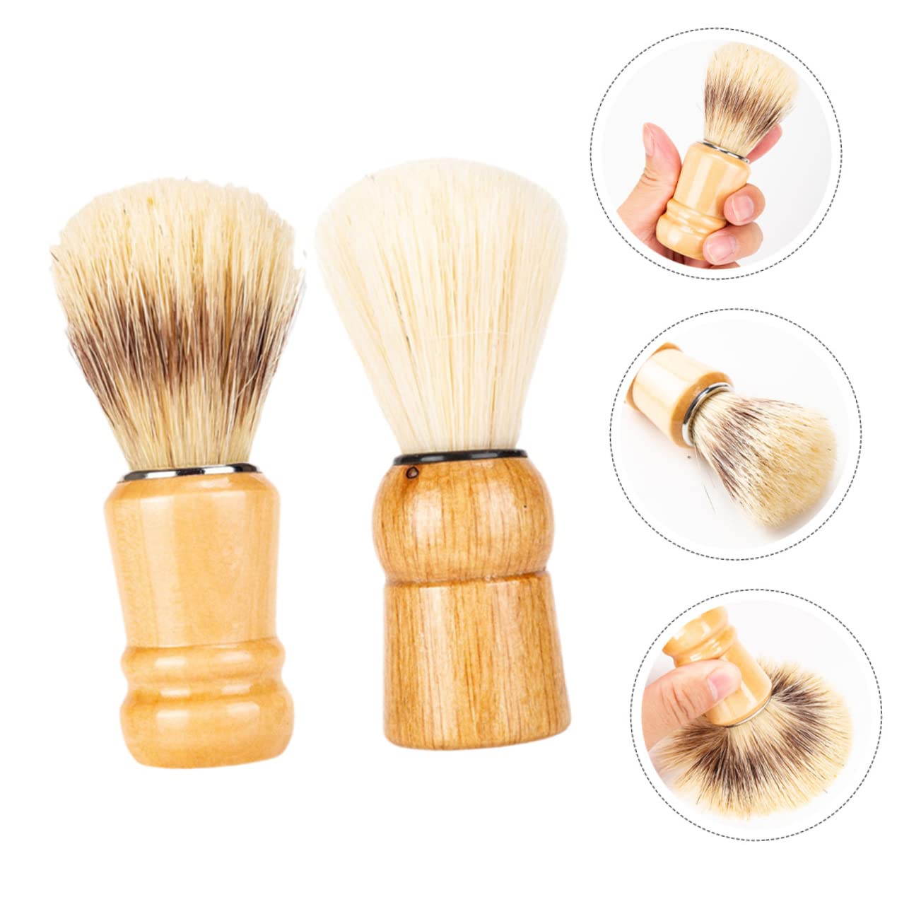 minkissy Beard Brush for Men Shaving Brush Set Wood Handle Mens Shaving Accessory