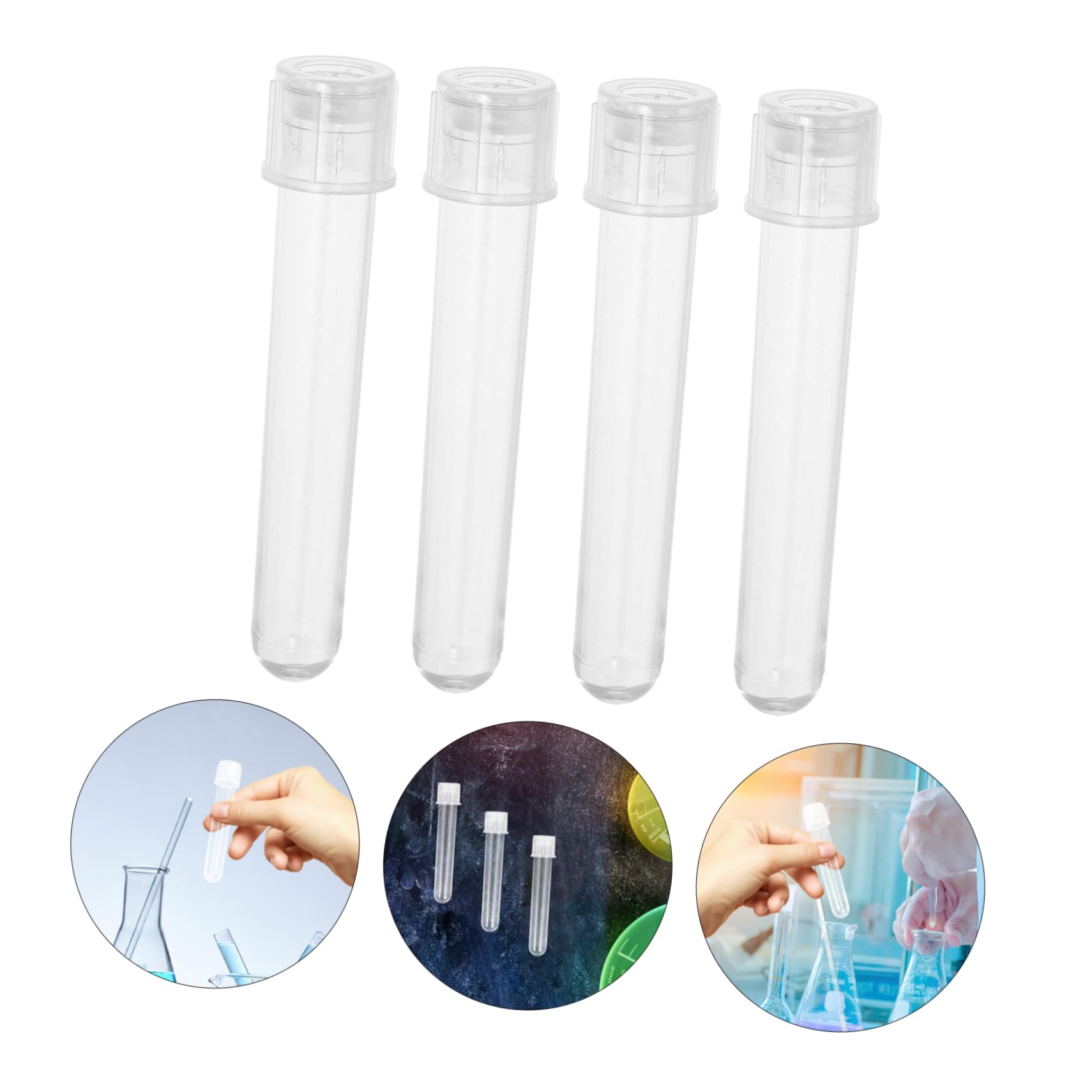 Mobestech 120pezzi Provette Plastica Con Coperchio Tubetti Per Campioni Di Liquidi e Cellule Per Laboratori e Uso Viaggi Trasparenti e Leggeri