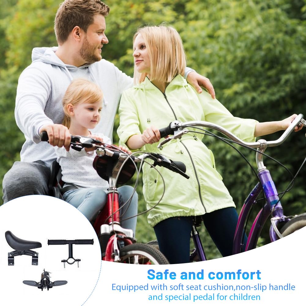 Foreverup seggiolino Anteriore per Bicicletta，Seggiolino per Mountain Bike，Seggiolino Bici Anteriore per Bambini，Seggiolino per Bambini da 1 a 6anni, Adatto per Mountain Bike, Biciclette