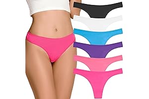 Women's Premium Breathable Cotton Thong Underwear Panties Multipack