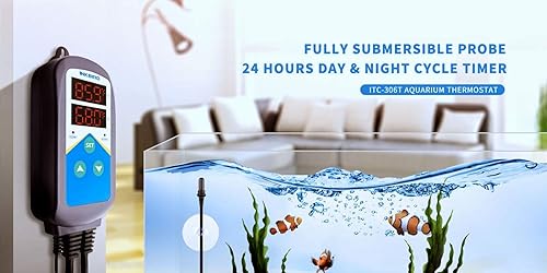 Miniatura 3 de Inkbird Termostato de calefacción acuario reptil sonda sumergible Sensor ITC306T Calentador Relé Digital Invernadero Controlador de Temperatura